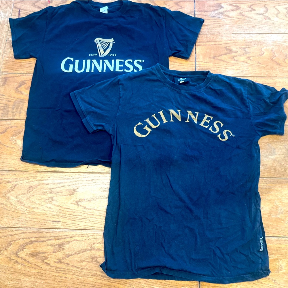 2 Vintage Guinness t-shirts! Medium Black (bundle of two)